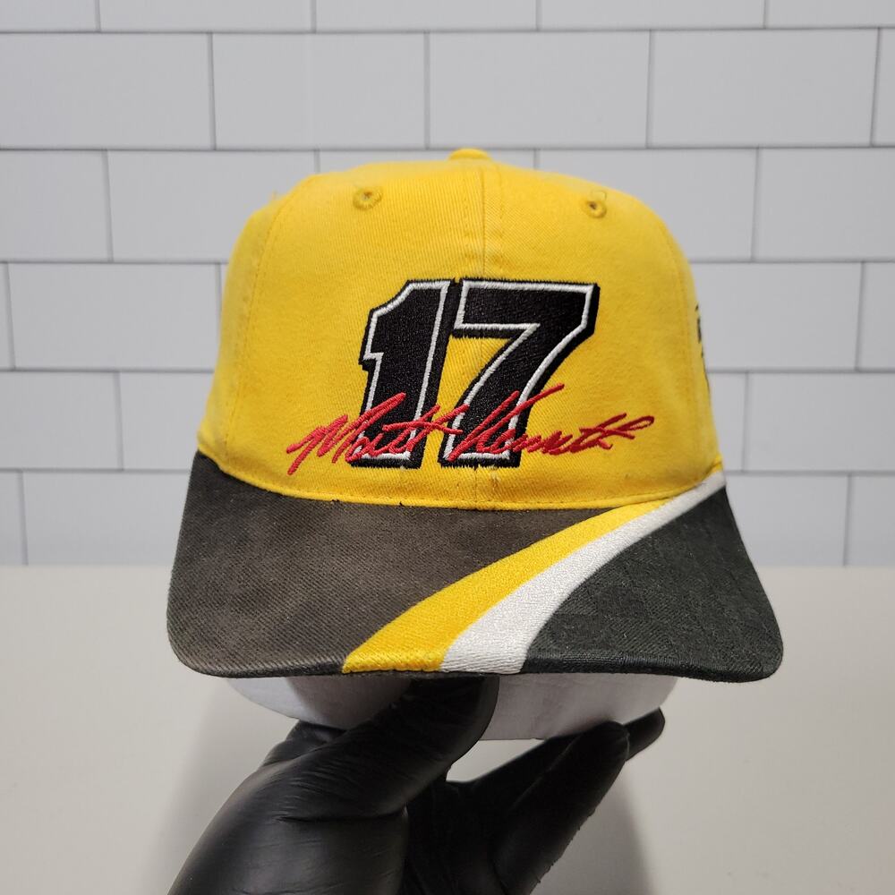 Vintage Matt Kenseth 17 Roush Racing NASCAR Yellow Adjustable Hat Cap